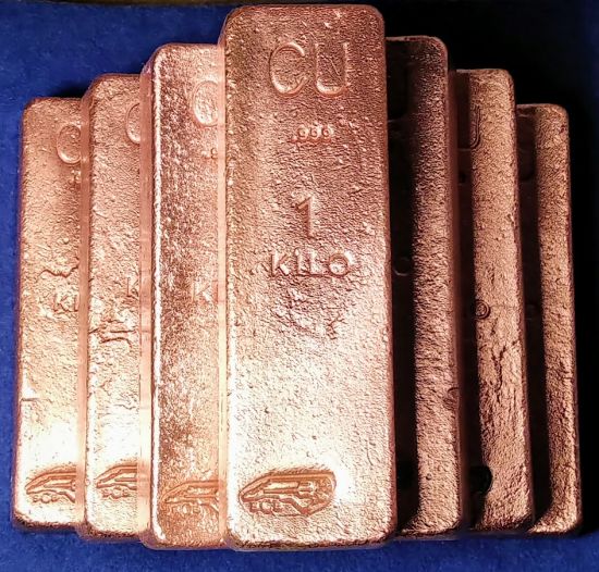 Silver Coast Copper 1 Kilo Poured Copper Bar