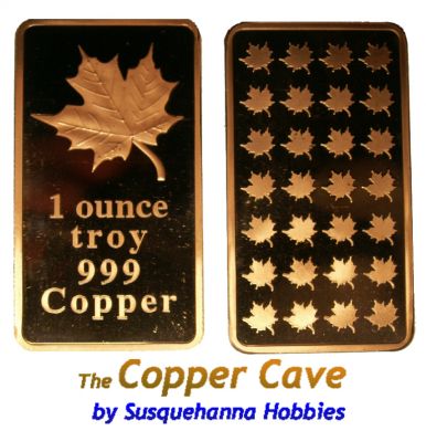 CMC 1 Troy Ounce Copper Bar - Maple Leaf SCRATCH & DENT