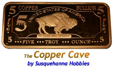 CMC 5 Troy Ounce Copper Bar - Buffalo