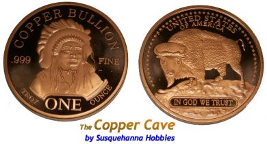 CMC 1 Troy Ounce Copper Round - Indian Buffalo