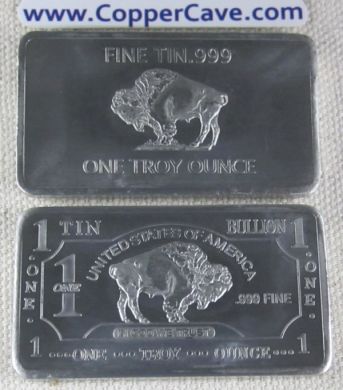 CMC 1 Troy Ounce Tin Bar - Buffalo