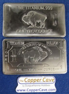 CMC 1 Troy Ounce Titanium Bar - Buffalo