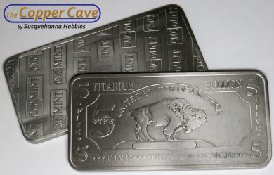 CMC 5 Troy Ounce Titanium Bar - Buffalo
