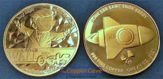 WallStreetBets 1 Ounce Copper Round