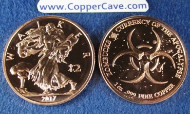 Zombucks 1 Oz Copper Round - #1 Walker