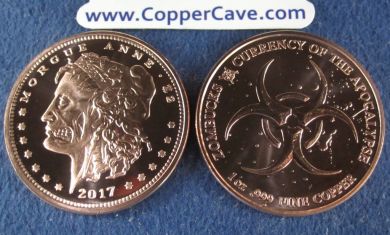 Zombucks 1 Oz Copper Round - #2 Morgue Anne