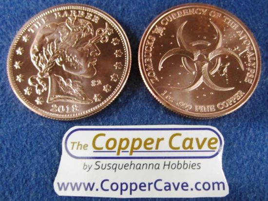 Zombucks 1 Oz Copper Round - #4 The Barber