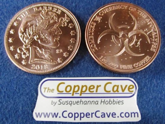 Zombucks 1 Oz Copper Round - #4 The Barber