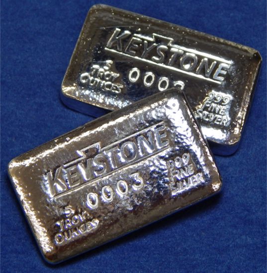 Keystone Precious Metals 5 Troy Oz Poured Silver Bar