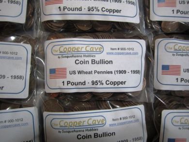 Circulated Mix 95% Copper US Wheat Pennies (1 Pound Bag)
