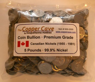 Premium .999 Canadian Nickel (5 Pound Bag)